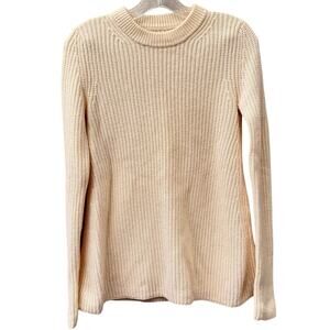 Theory Barda Fine Haven Wool/Cashmere Cream A-Line Sweater Small Minimalist Prep